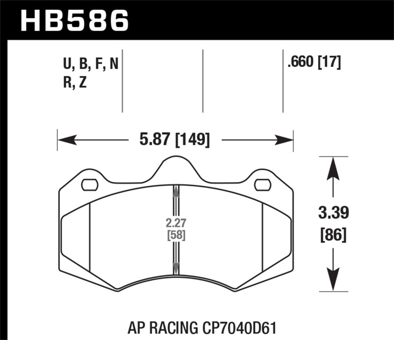 McLaren MP4-12C Base Brake Pad Set - Rear - Hawk Performance - DTC-60 - 2014